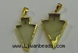 NGP6062 20*40mm - 25*45mm arrowhead lemon quartz pendants