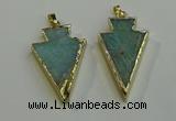 NGP6066 20*40mm - 25*45mm arrowhead amazonite pendants