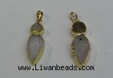 NGP6069 16*40mm - 18*45mm arrowhead druzy agate pendants