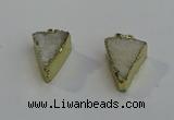 NGP6073 20*25mm - 25*35mm triangle druzy quartz pendants