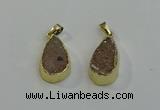 NGP6079 15*25mm – 18*30mm flat teardrop druzy agate pendants