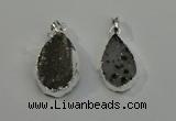 NGP6080 15*25mm – 18*30mm flat teardrop druzy agate pendants