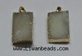 NGP6094 20*30mm – 22*35mm rectangle druzy quartz pendants