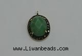 NGP6099 20*25mm - 22*30mm oval green aventurine pendants wholesle