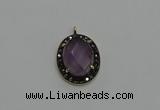 NGP6101 20*25mm - 22*30mm oval amethyst pendants wholesle