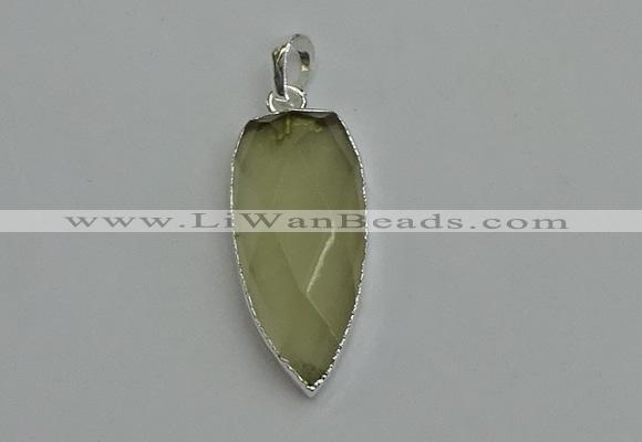 NGP6108 12*35mm - 15*40mm arrowhead lemon quartz pendants