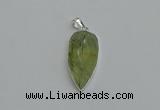 NGP6109 12*35mm - 15*40mm arrowhead green rutilated quartz pendants