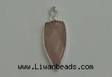 NGP6111 12*35mm - 15*40mm arrowhead rose quartz pendants