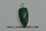 NGP6114 12*35mm - 15*40mm arrowhead green aventurine pendants