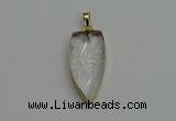 NGP6120 12*35mm - 15*40mm arrowhead white crystal pendants