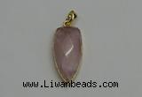 NGP6121 12*35mm - 15*40mm arrowhead rose quartz pendants