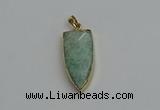 NGP6122 12*35mm - 15*40mm arrowhead amazonite pendants