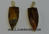 NGP6126 12*35mm - 15*40mm arrowhead yellow tiger eye pendants