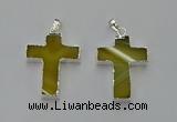 NGP6157 25*40mm - 30*40mm cross agate gemstone pendants