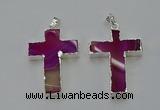 NGP6159 25*40mm - 30*40mm cross agate gemstone pendants