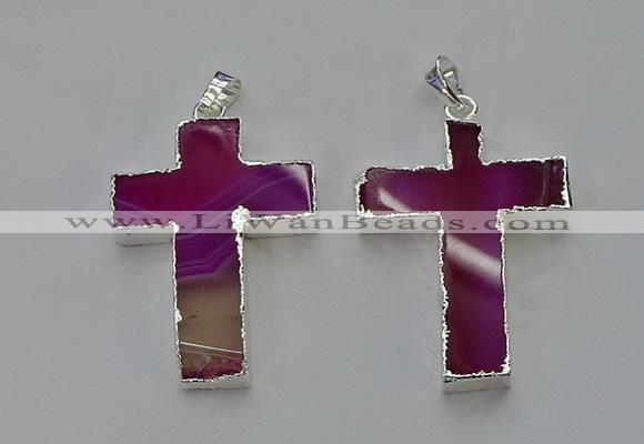 NGP6159 25*40mm - 30*40mm cross agate gemstone pendants