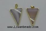 NGP6176 25*35mm - 30*40mm triangle agate gemstone pendants