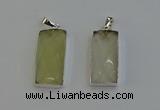 NGP6183 14*30mm - 15*38mm faceted rectangle lemon quartz pendants