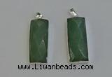 NGP6185 14*30mm - 15*38mm faceted rectangle green aventurine pendants