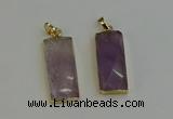 NGP6200 14*30mm - 15*38mm faceted rectangle amethyst pendants