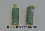 NGP6204 14*30mm - 15*38mm faceted rectangle amazonite pendants