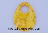 NGP623 5pcs 45*62mm flat teardrop yellow agate gemstone pendants