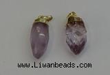 NGP6237 12*28mm - 15*30mm faceted bullet amethyst pendants