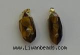 NGP6243 12*28mm - 15*30mm faceted bullet yellow tiger eye pendants