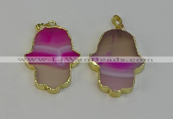 NGP6256 22*40mm - 25*45mm hamsahand agate gemstone pendants