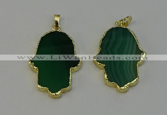 NGP6260 22*40mm - 25*45mm hamsahand agate gemstone pendants