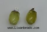 NGP6294 18*30mm - 22*35mm faceted nuggets lemon quartz pendants