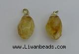 NGP6299 18*30mm - 22*35mm faceted nuggets citrine pendants