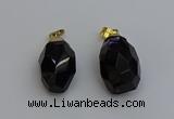 NGP6302 18*30mm - 22*35mm faceted nuggets smoky quartz pendants