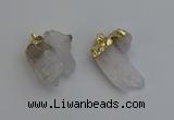 NGP6306 25*28mm - 25*35mm nuggets white crystal pendants