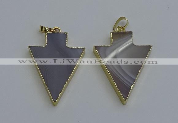 NGP6320 25*35mm - 30*40mm arrowhead agate gemstone pendants