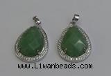 NGP6339 25*30mm teardrop green aventurine pendants wholesale