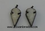 NGP6396 20*40mm - 25*45mm arrowhead druzy agate pendants