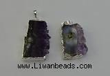 NGP6398 18*30mm - 25*40mm freeform druzy amethyst pendants