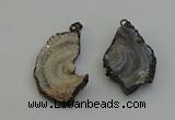 NGP6414 30*35mm - 35*40mm freeform plated druzy agate pendants