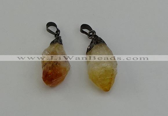 NGP6418 12*28mm - 15*30mm nuggets citrine gemstone pendants