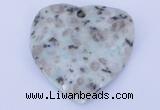 NGP642 5pcs 50*50mm heart kiwi stone pendants jewelry wholesale