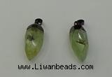 NGP6433 12*24mm - 15*30mm faceted bullet green rutilated quartz pendants