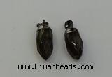 NGP6435 12*24mm - 15*30mm faceted bullet smoky quartz pendants