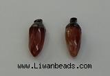 NGP6442 12*24mm - 15*30mm faceted bullet red rabbit hair pendants