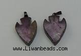 NGP6454 22*28mm - 25*35mm arrowhead amethyst gemstone pendants