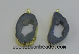 NGP6504 30*40mm - 35*45mm freeform plated druzy agate pendants