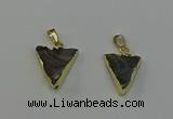 NGP6548 18*20mm - 20*25mm triangle druzy agate gemstone pendants