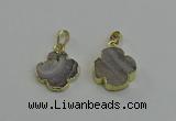 NGP6554 20*20mm - 22*22mm flower druzy agate pendants