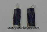 NGP6566 14*30mm - 15*38mm faceted rectangle lapis lazuli pendants