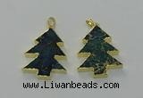 NGP6579 30*40mm - 32*40mm Christmas tree sea sediment jasper pendants